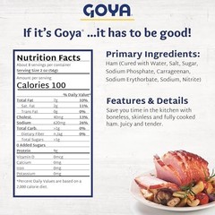 Boneless Cooked Ham in Water – Pack of 3, 16 oz Cans, Ready to Eat Lunch Meat, S