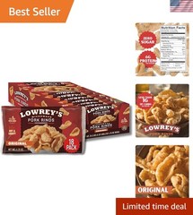 Bacon Curls Microwave Pork Rinds Chicharrones, , 1.75 Ounce Pack of 18