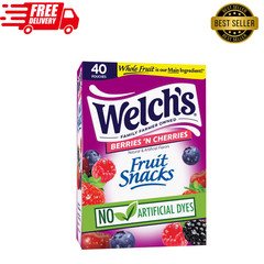 Welch’s Fruit Snacks Berries N Cherries 0.8 oz Box 40 Count Packed With Vitamins
