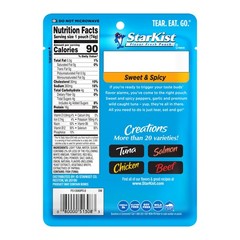 Wild Caught Tuna Pouches Sweet Spicy High Protein 2.6 oz 12 Pack for Quick Meals