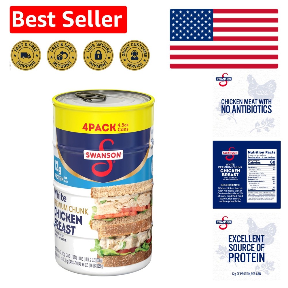 Swanson Ready-to-Eat White Chunk Chicken Breast – Versatile & Delicious Packs