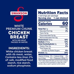 Premium Chunk Chicken Breast in Water, 4.5 oz – Pack of 4, High Protein, Low Fat