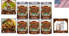 Versatile Gluten-Free Canned Ground Beef, 14 Oz – Ideal for Quick Meals, 6 Pack