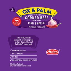 Ox & Palm Corned Beef Chili & Garlic Flavored, 11.5 oz Can
