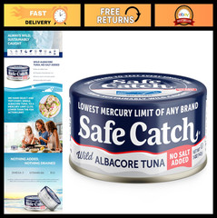 Wild Caught Albacore Tuna – Lowest Mercury, No Salt Added, Gluten-Free, Keto, 12