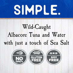 Wild Albacore Tuna in Water with Sea Salt – 3 Oz Pouch (Pack of 12)