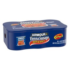 Armour Hot and Spicy Vienna Sausage, 4.6 Ounce [12-Cans]