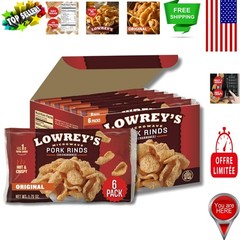 Bacon Curls Pork Rinds – 6 Pack of 1.75 Ounce Microwave Snacks