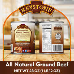 Keystone All natural Ground Beef 28 oz Can, (PACK OF 2) ..
