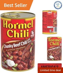 Hormel Chunky Beef Chili with Beans, 15oz (Pack of 6) – No Artificial Additives