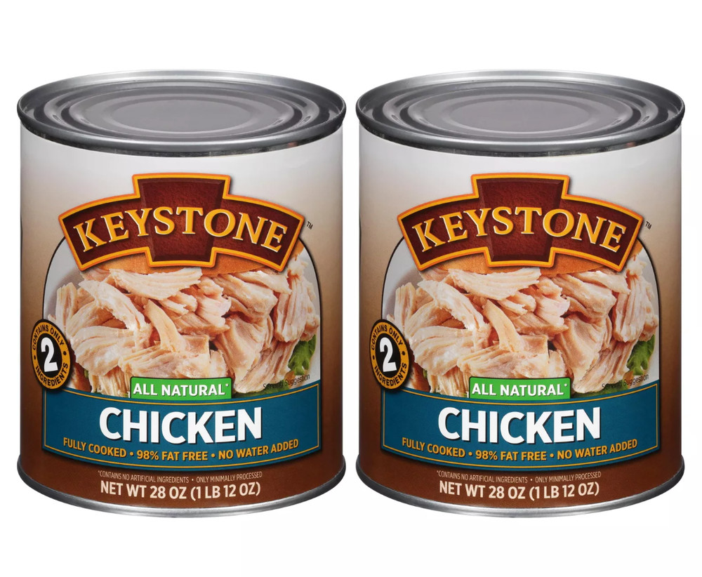 2 Pack Keystone Meats All Natural Canned Chicken 28 oz Can Meat Fully Cooked