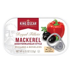 King Oscar Mackerel Olive Oil 4.05oz 12-Pack Skinless Boneless Wild Caught