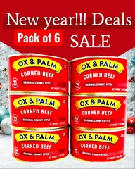 Ox Palm Corned Beef, Juicy, Chunky Style, 11.5oz Pack of 6 Product of Australia