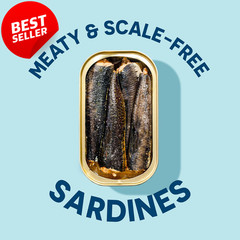 12pk Wild Sardines in Water 4.4oz Cans w/ Sea Salt Non-GMO Sustainable Fish – US