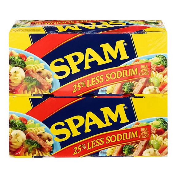 SPAM Less Sodium 12 oz 8 Pack Canned Meat Reduced Salt Pantry Staple