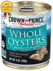Natural Whole Boiled Oysters 8-Ounce Cans (Pack of 12)