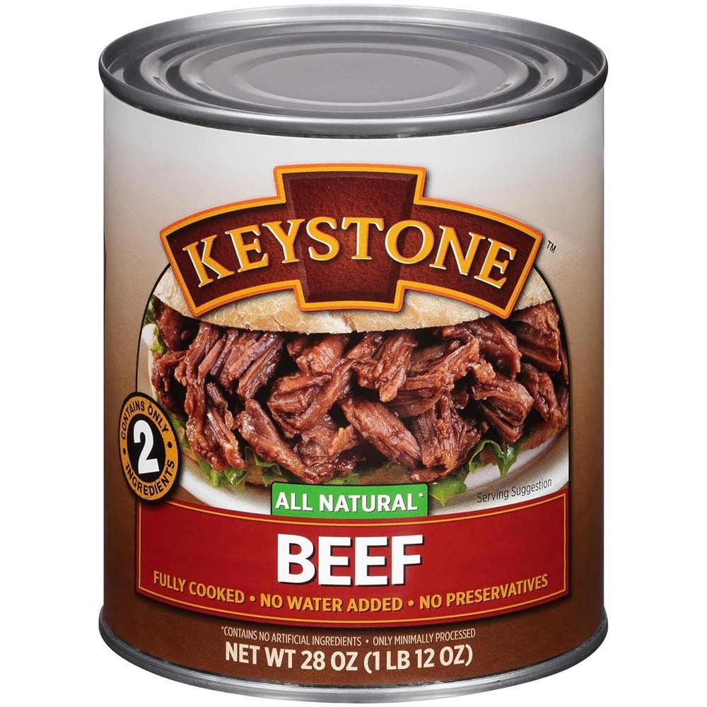 1 Can – Keystone Meats All Natural Beef Fully Cooked 28oz No Preservatives