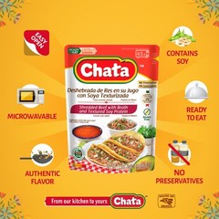 Chata Mexican Shredded Beef with Broth, Carne de Res 8 Ounce (Pack of 1)