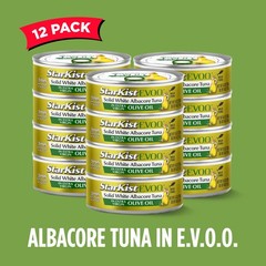 SOLID WHITE ALBACORE Tuna in Extra Virgin Olive Oil 4.5 Oz Pack of 12 STARKIST