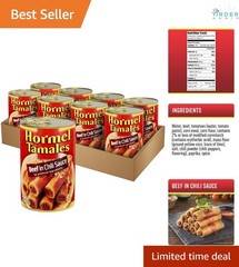 Beef Tamales 15 Oz Pack of 8 Canned Protein No Artificial BPA-Free