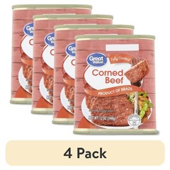 Canned Corned Beef Brisket 12 oz 4-Pack Tinned Meat Food Supply