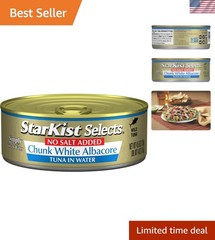 Delicious No Sodium Added Chunk White Albacore Tuna – 5 Cans of 4.5 oz Each