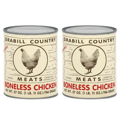 2 Pack Grabill Country Meat Boneless Chicken Cooked in natural juices 27 oz Cans