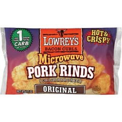 Lowrey’s Bacon Curls 1.75 Oz. Original Pork Rinds 80120 Pack of 18 Lowrey’s