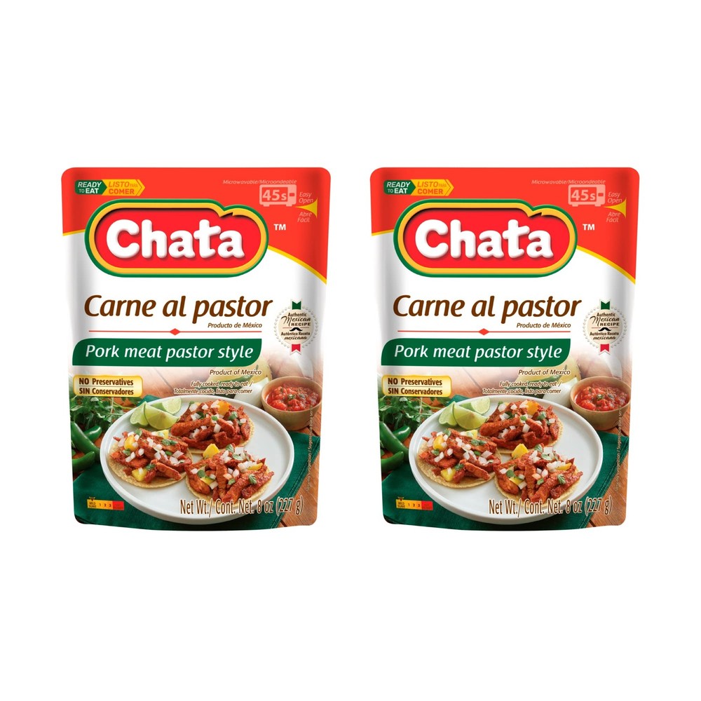 Chata Pork Meat Pastor Style Pouch 8 Oz (Pack of 2)