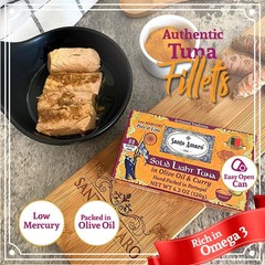 Santo Amaro – Artisanal Wild Tuna Fillets in Olive Oil 4.2 Ounce (Pack of 6)