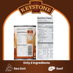 Keystone Meats All Natural Heat & Serve Ground Beef 14 Oz Fully Pack of 6