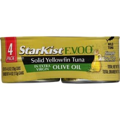 Wild Caught Yellowfin Tuna in Extra Virgin Olive Oil, 26g Protein per Can, 4.5