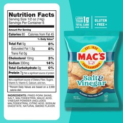 Mac’s Salt & Vinegar Fried Pork Skins – Salt & Vinegar Flavored Chicharrones Por
