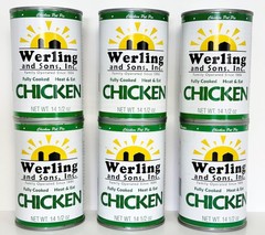 6 Cans – Werling & Sons Canned Chicken Fully Cooked Ready to Eat 14.5 Oz Food