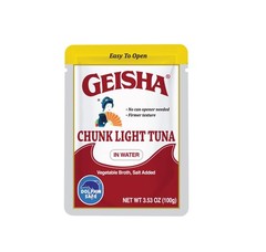 GEISHA Chunk Light Tuna in Water 3.53oz Pack of 24, Tuna| HALAL & Kosher Cert…
