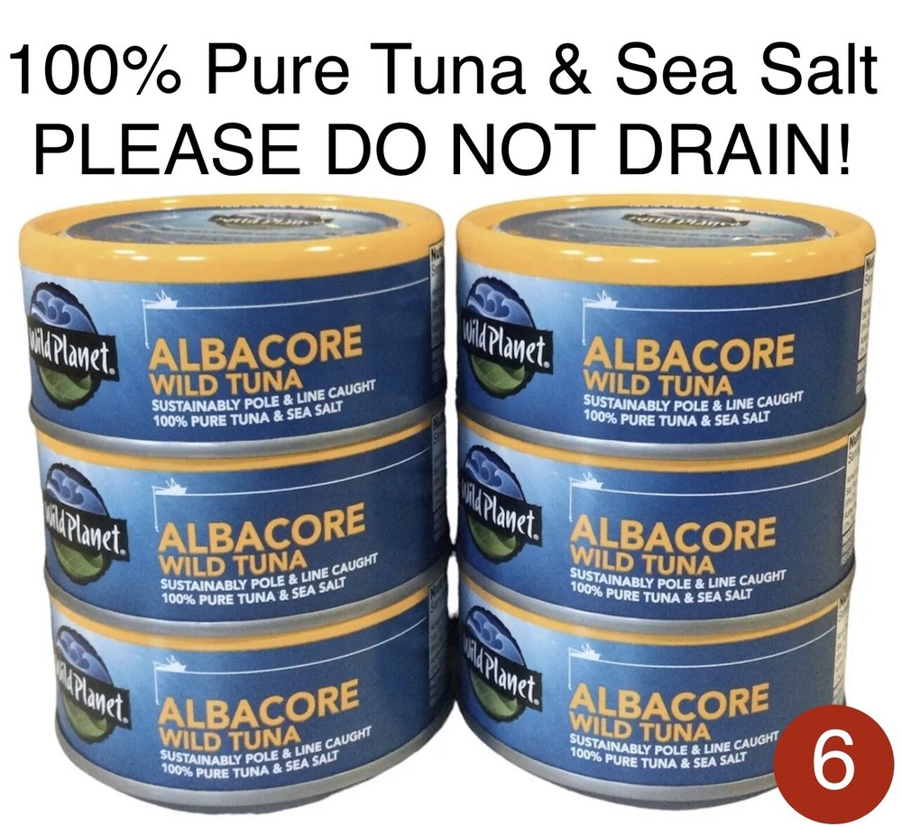 6 Wild Planet ALBACORE WILD TUNA +Sea Salt Sustainably Pole & Line Caught BB2025