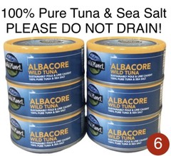 6 Wild Planet ALBACORE WILD TUNA +Sea Salt Sustainably Pole & Line Caught BB2025