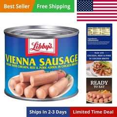 Vienna Sausage in Chicken Broth, Canned Sausage, 4.6 OZ Pack of 24