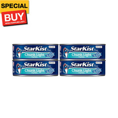Chunk Light Tuna in Water, 5 oz (4 Pack) Canned Tuna Fish, Wild Caught, Gluten F