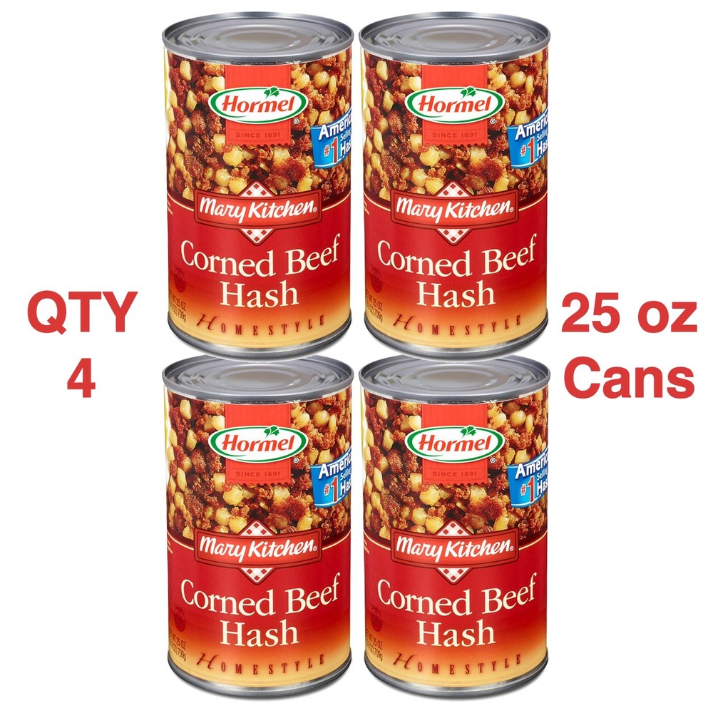 4 Pack Hormel Mary Kitchen Corned Beef Hash Home Style Fully Cooked 25 oz Cans