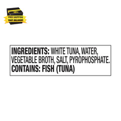 Solid White Albacore Tuna in Water, Mild Flavor Canned Tuna, Wild Caught, Gluten