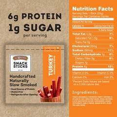 Old Wisconsin Turkey Sausage Snack Sticks, Naturally 6 Ounce (Pack of 1)