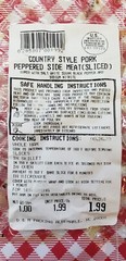 Country Style Cured Pork Peppered Side Meat 16 oz Vacuum Sealed Dennis
