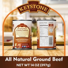 Keystone All Natural Ground Beef 14 Ounce Long Term Emergency Survival Food C…