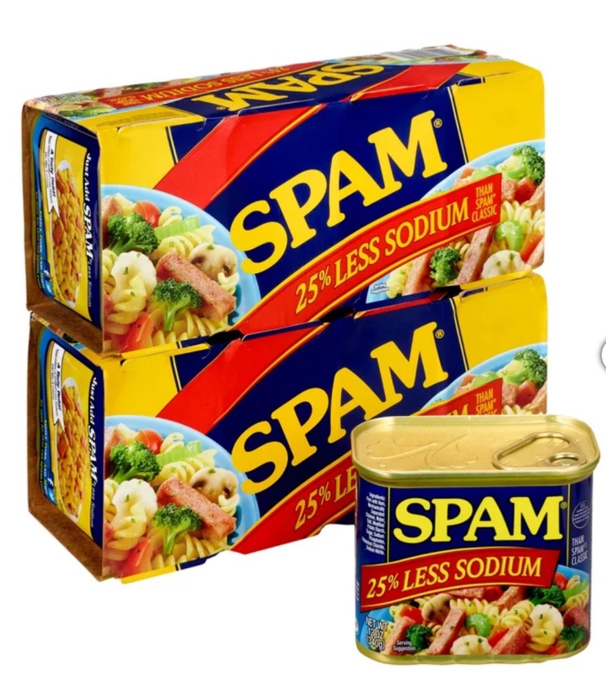 SPAM, 25% Less Sodium, 12 oz, 8-Count