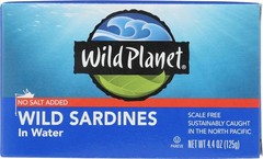 Wild Planet Wild Sardines in Water, No Salt Added, 4.4 oz Can