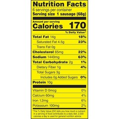 Tangy Big Mama Pickled Sausages, 10g Protein per 2.4oz Sausage – 6 Count