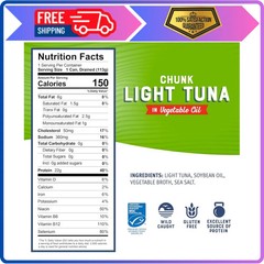 Bumble Bee Chunk Light Tuna In Oil 5oz Cans Pack of 24 Wild Caught Skipjack Tuna