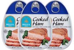 3 cans of Bristol Fully Cooked Canned Ham. 16 oz.Each – Fresh & Delicious