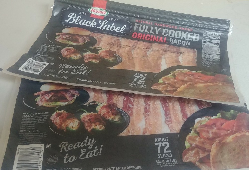 Hormel Black Label Fully Cooked Bacon 72 slices – pack of 2